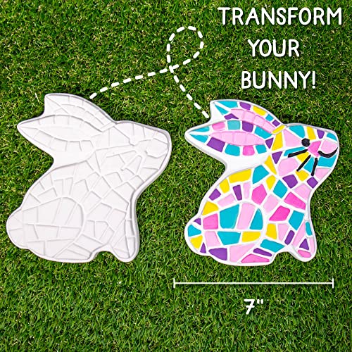 Image of Creative Roots Paint Your Own Bunny Garden Stone, Craft Kits, Stepping Stones Kit for Kids, Ceramics to Paint, Ages 6+