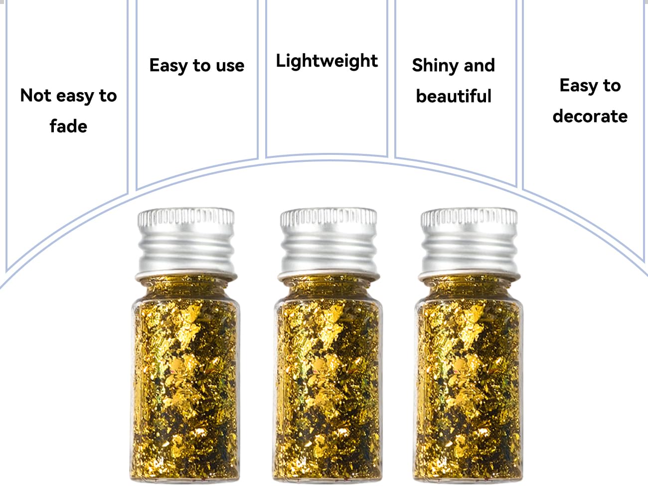 3 botellas de pan de oro,hojuelas de pan de oro no comestibles,papel de aluminio decorativo,ideal para el hogar,pintura,decoración de uñas,manualidades,esculturas y fundas de teléfono DIY