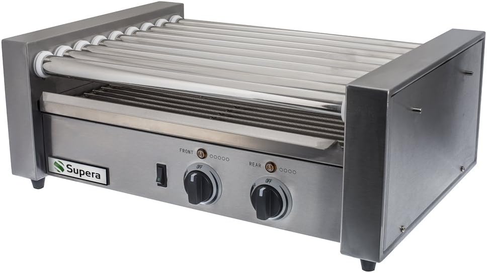 Supera RGL9-1 Roller Hot Dog Grill, Metallic