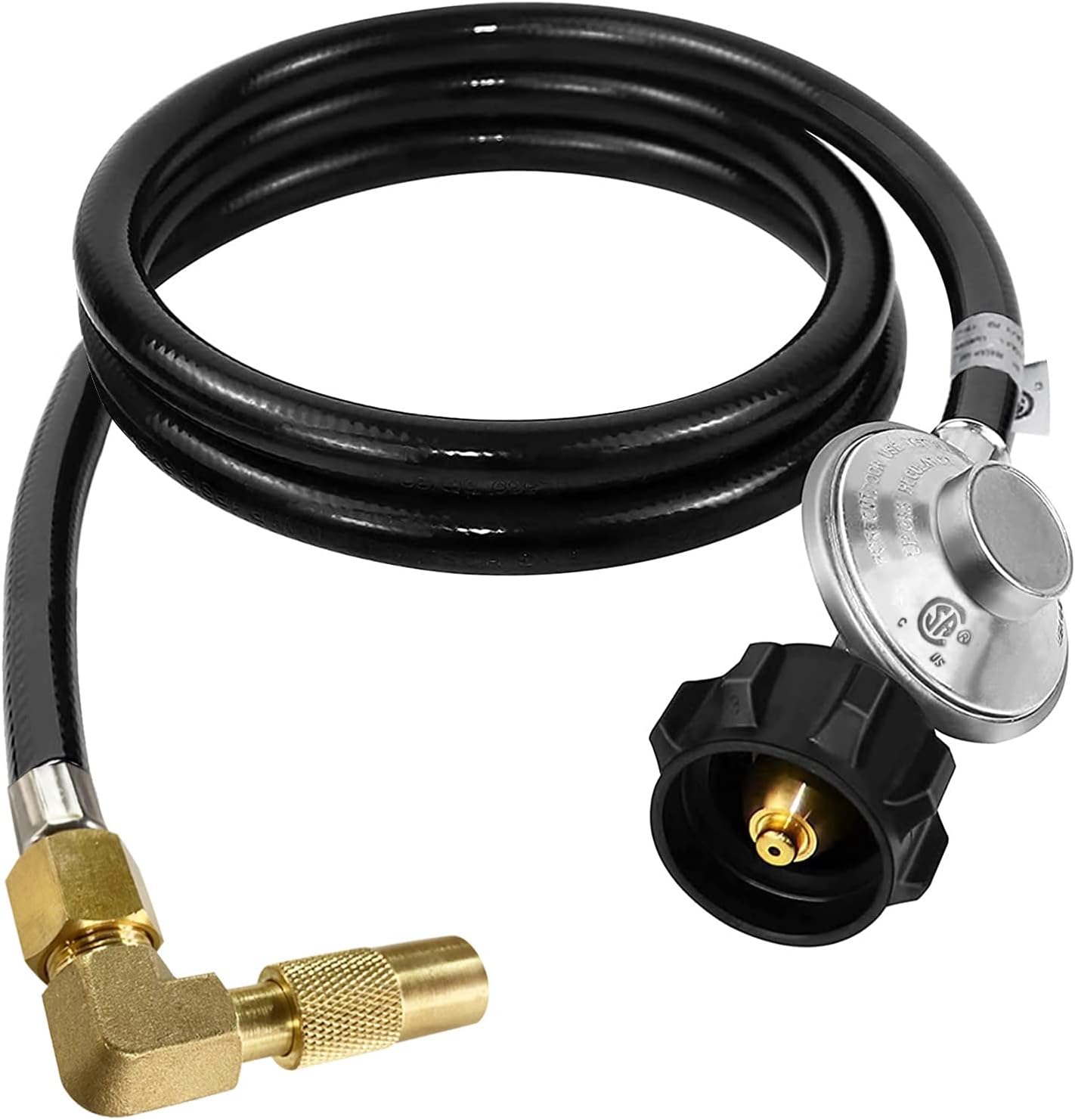 MEFUN 12 FT Braided Propane Regulator and Hose QCC1