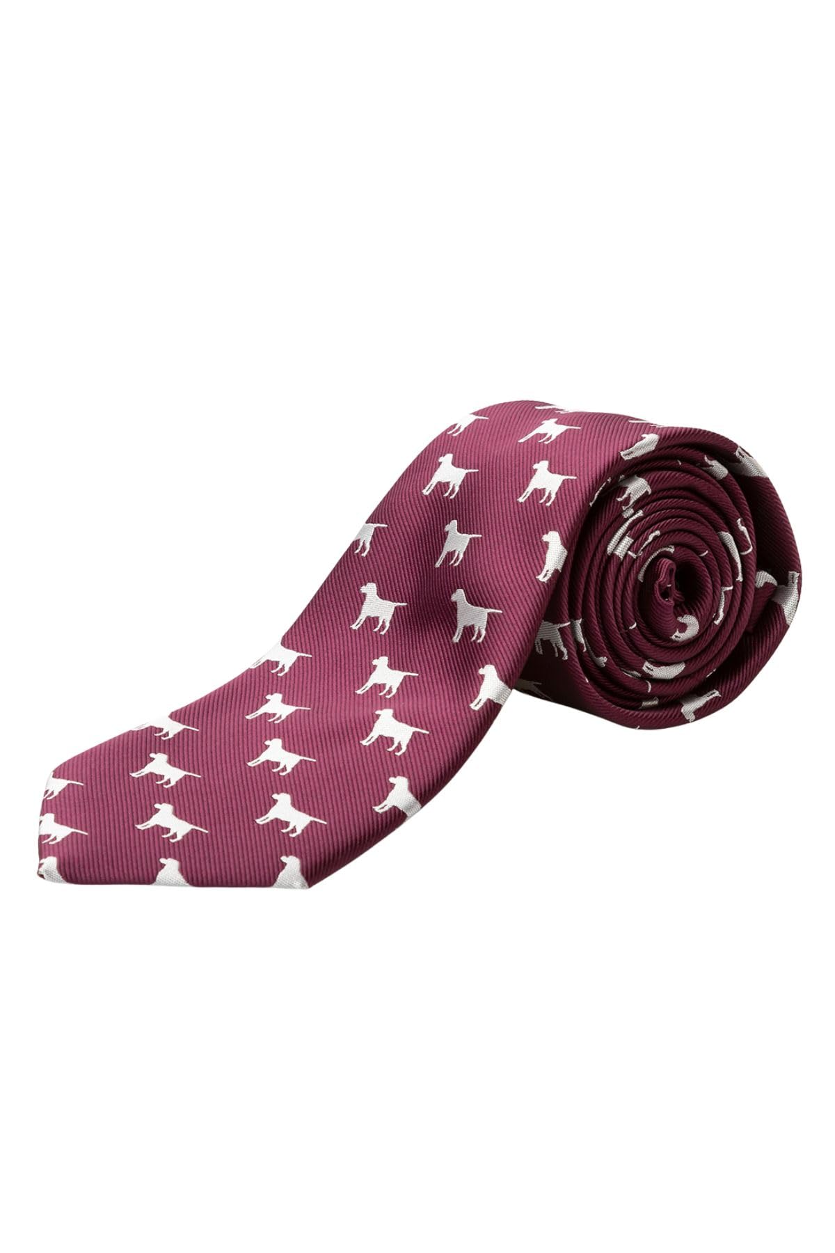 Rydale Men's Shooting Tie Smart Labrador or Duck Print Country Ties Necktie Hunting Suit (Labrador Claret)