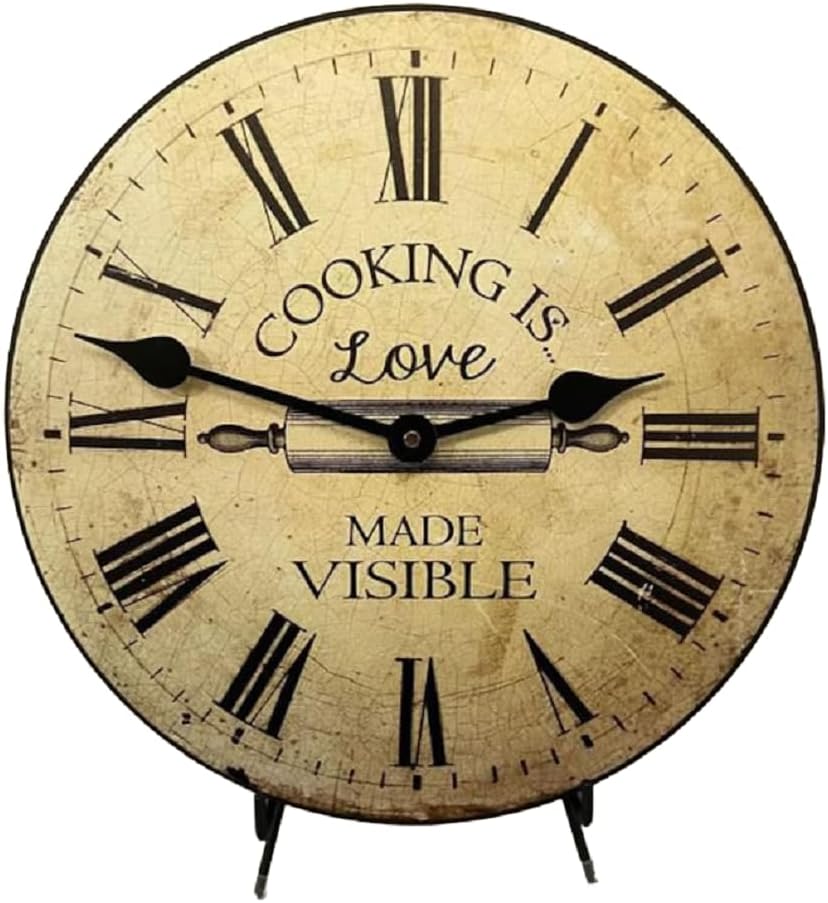 Kitchen Pantry Clock Wall Clock | Ultra Quiet Quartz Mechanism | Hand Made in USA Beautiful Crisp Lasting Color | Comes in 8 Sizes | 18-Inch