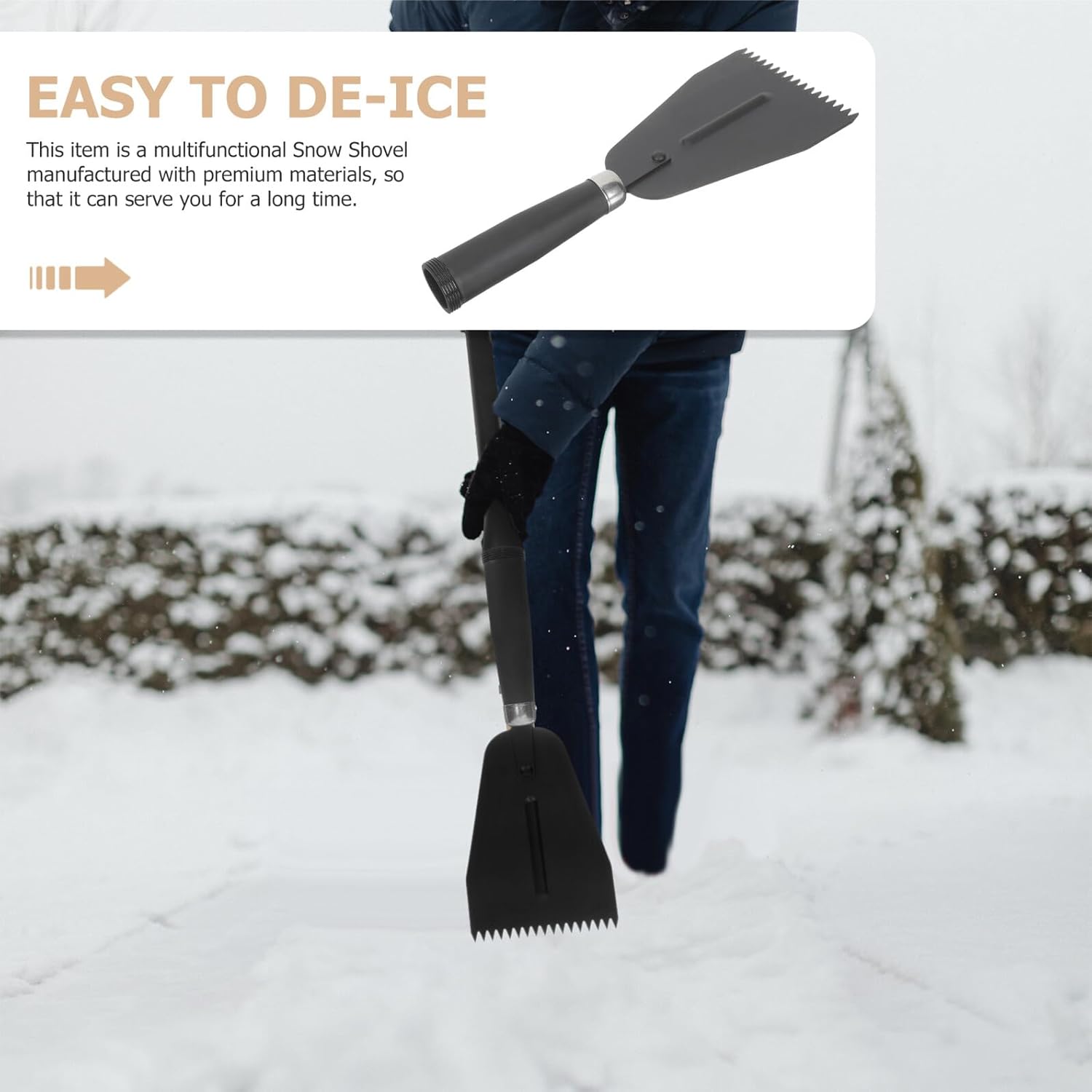 YARNOW Small Ice Breaking Shovel and Replaceable Ice Scraper for Outdoor Snow Removal Suitable for Driveway