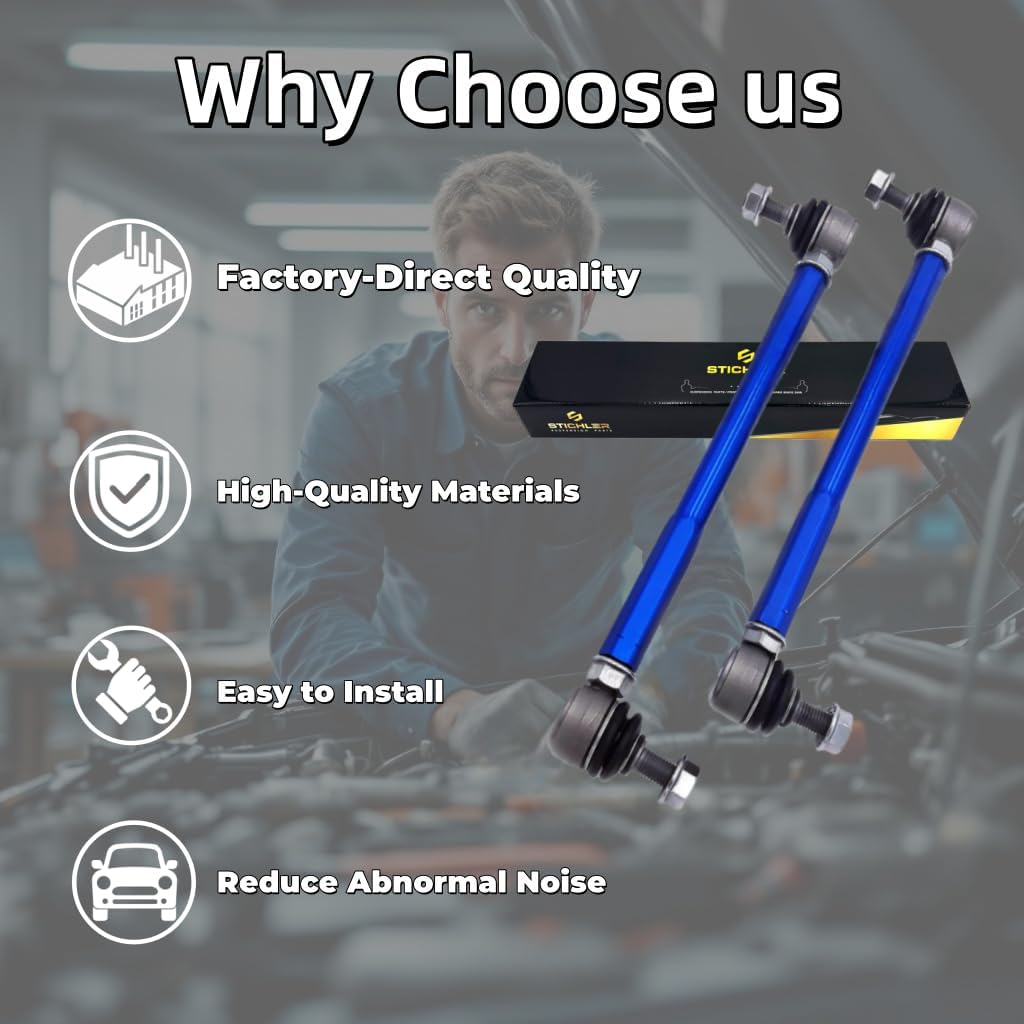 9.84-11.81' 250-300 M12 Front Universal Heavy Duty(HD) Adjustable Aluminium Sway Bar Links Kit Replace OEM, Fit Most Cars Trucks SUVs Off-Road Vehicles Racing Specialty Use