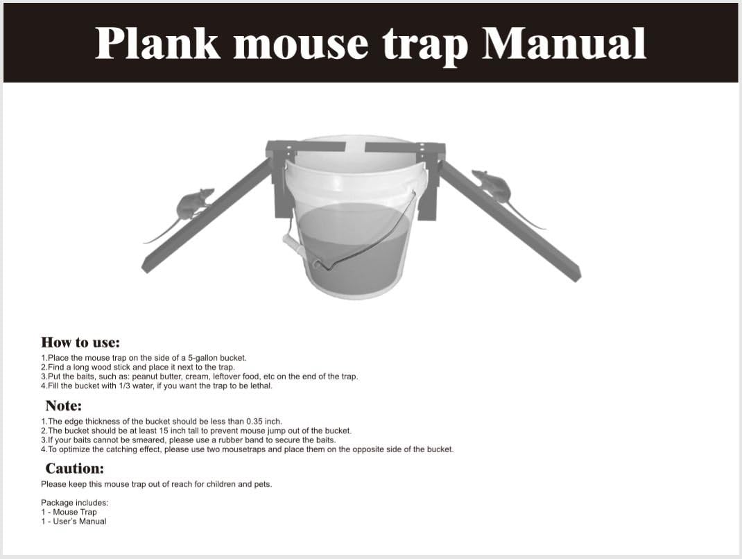 Jeremywell Walk the Plank Auto Reset Mouse Trap - Kill / No Kill Trap For Mice, Rats, Rodents & Other Pests - Humane Non-Poison, As Seen on YouTube