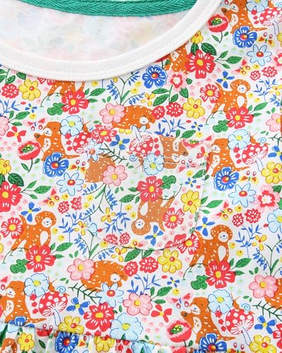 VIKITA Girls Long Sleeve Cotton Casual Tiered Pleated Twirly Dress Swing A-Line Cute Midi Dress for Toddler 3-7 Years2