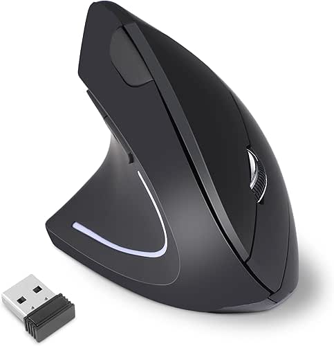 Left Handed Mouse, 2.4G Wireless Left Handed Ergonomic Mouse with