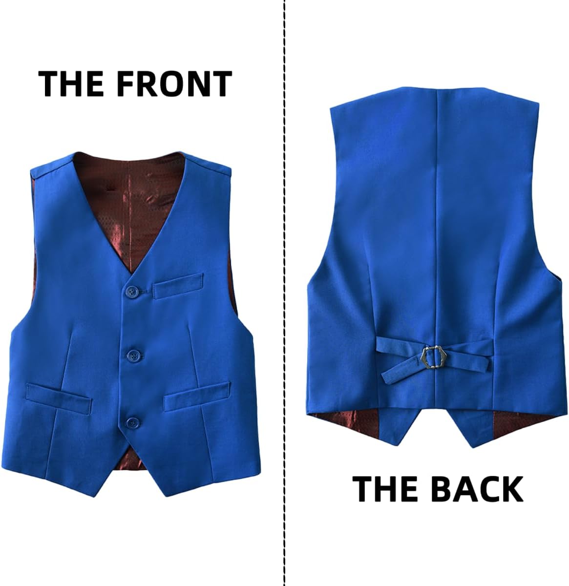 Boy's Suit Vest with Bowtie and Tie Kids Suits for Boy Adjustable Back Strap Vest Set