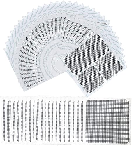 FLYZZZ Parches de reparación de pantalla de ventana, kit de reparación de puerta mosquitera, cintas de reparación de pantalla de ventana, kit