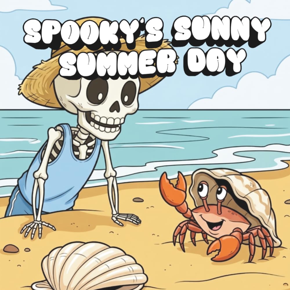 Spooky’s Sunny Summer Day: Coloring Book for Adults and Teens with Cute Creepy Characters Enjoying Summer Days, Simple and Easy Designs for Relaxation (Spooky - Cute - Easy Coloring)