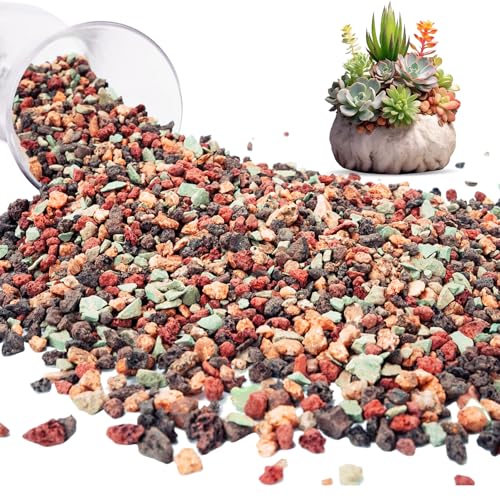 Seuqhck 12lb Mix Lava Rocks Pebbles for Plant, Pumice Potting Soil Mix Decorative Top Dressing Landscaping Gritty Rock for Succulent, Bonsai, Cactus, Vase Filler