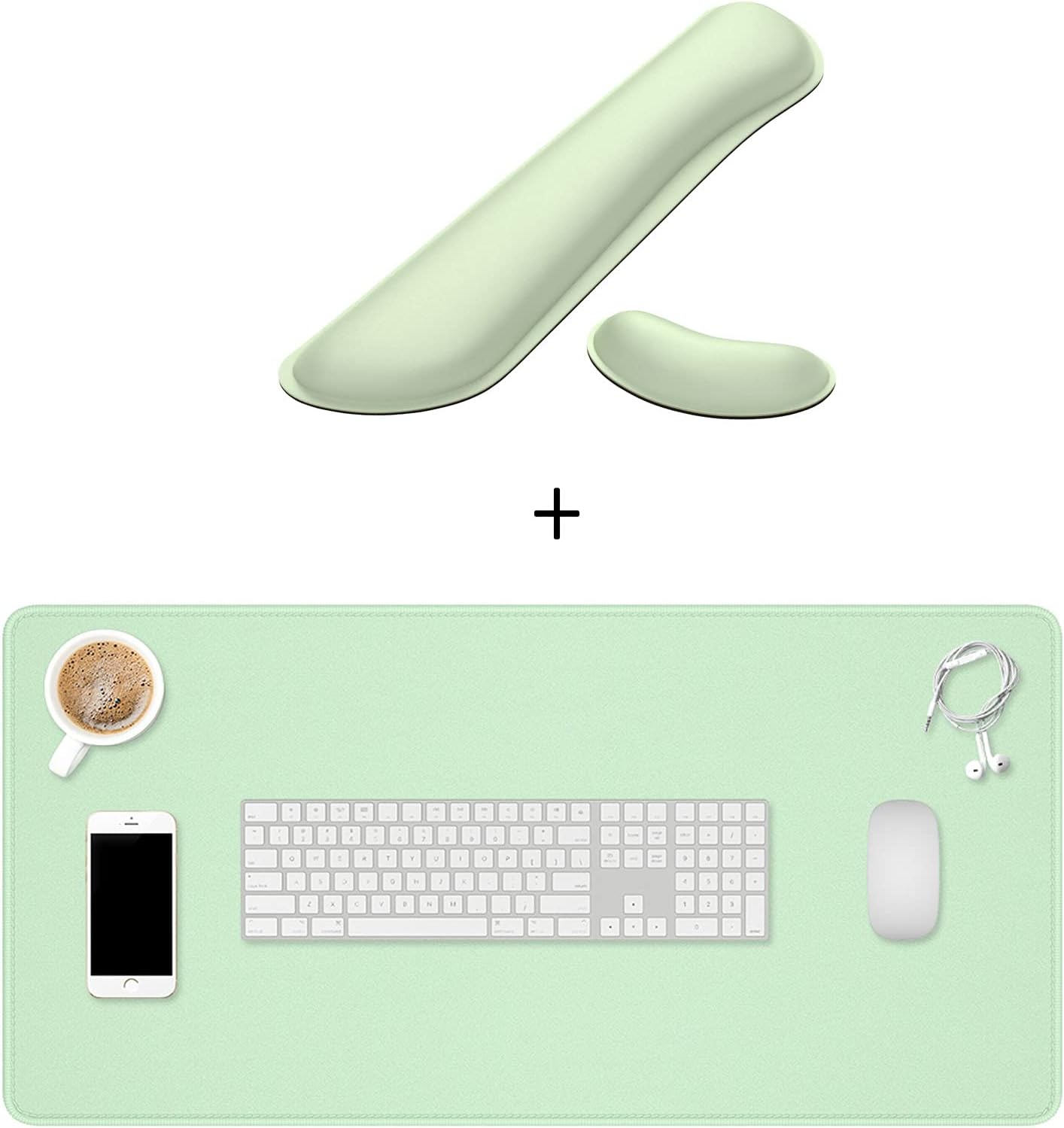 Lake Green Keyboard and Mouse Wrist Rest Set & Extended Mouse Pad