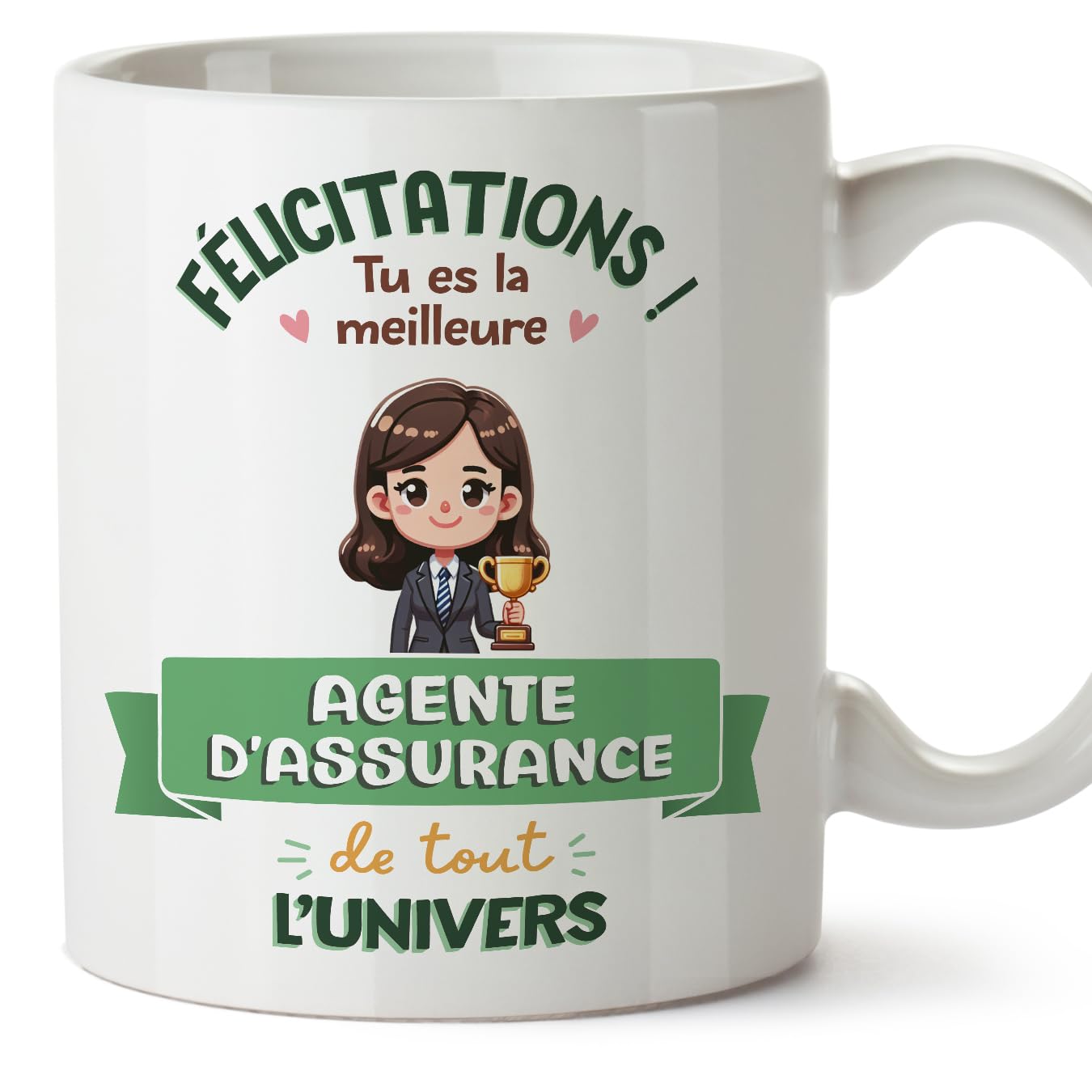 MUGFFINS Insurance Agent Woman Mug - in French - Meilleur Univers Trophée - Funny Gift for Colleagues - Ceramic 11oz Mug — image 1