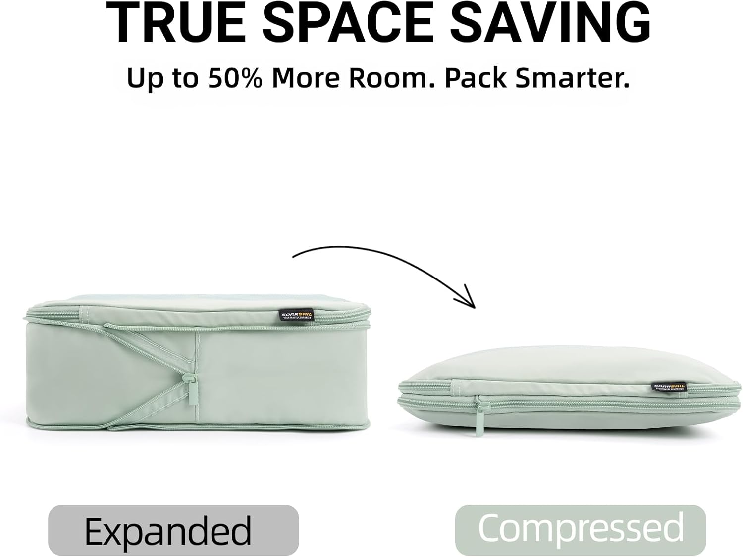 4 Piece Compression Packing Cubes for 3–7 Day Travel, Lightweight Travel Organizers with Breathable Mesh, Double-Zipper Packing Cubes for Carry-On & Suitcases (Light Green) - Image 2