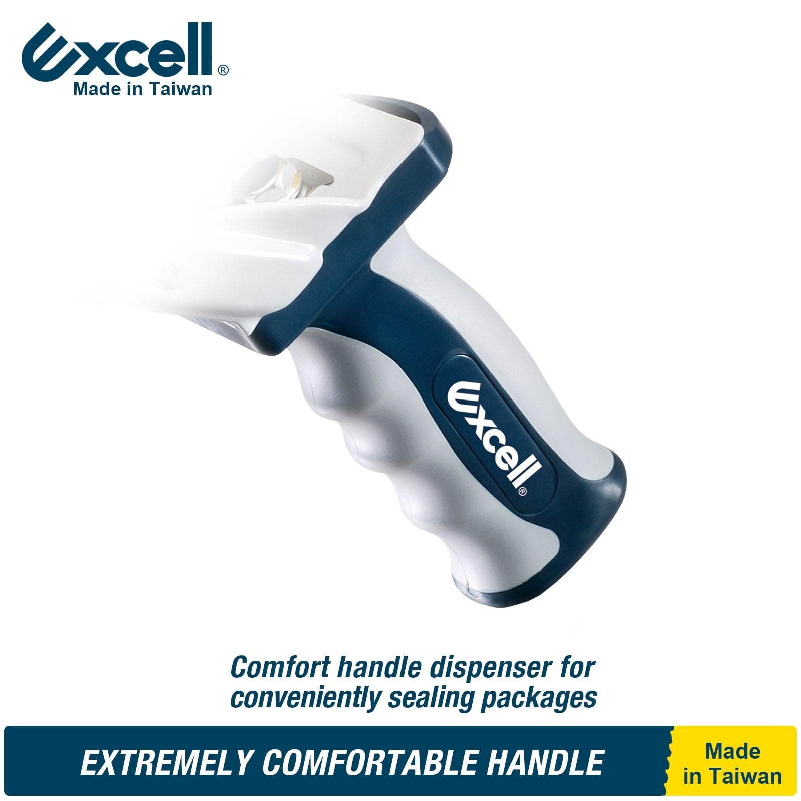 Excell Dispenser di nastro da imballaggio PushFlap, pistola per nastro e 1 rotolo di nastro (48 mm x 50 m) utilizzato per spedizioni, traslochi, ufficio e magazzino (un set + 1 rotolo di nastro)