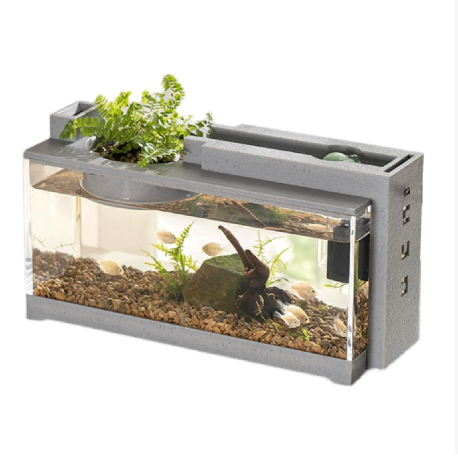 Acuario 2 Piezas de Pescado Bomba de Agua del Acuario de plástico Acuario Multifuncional USB Desktop Recargable Tanque Pescado Pequeño Pecera