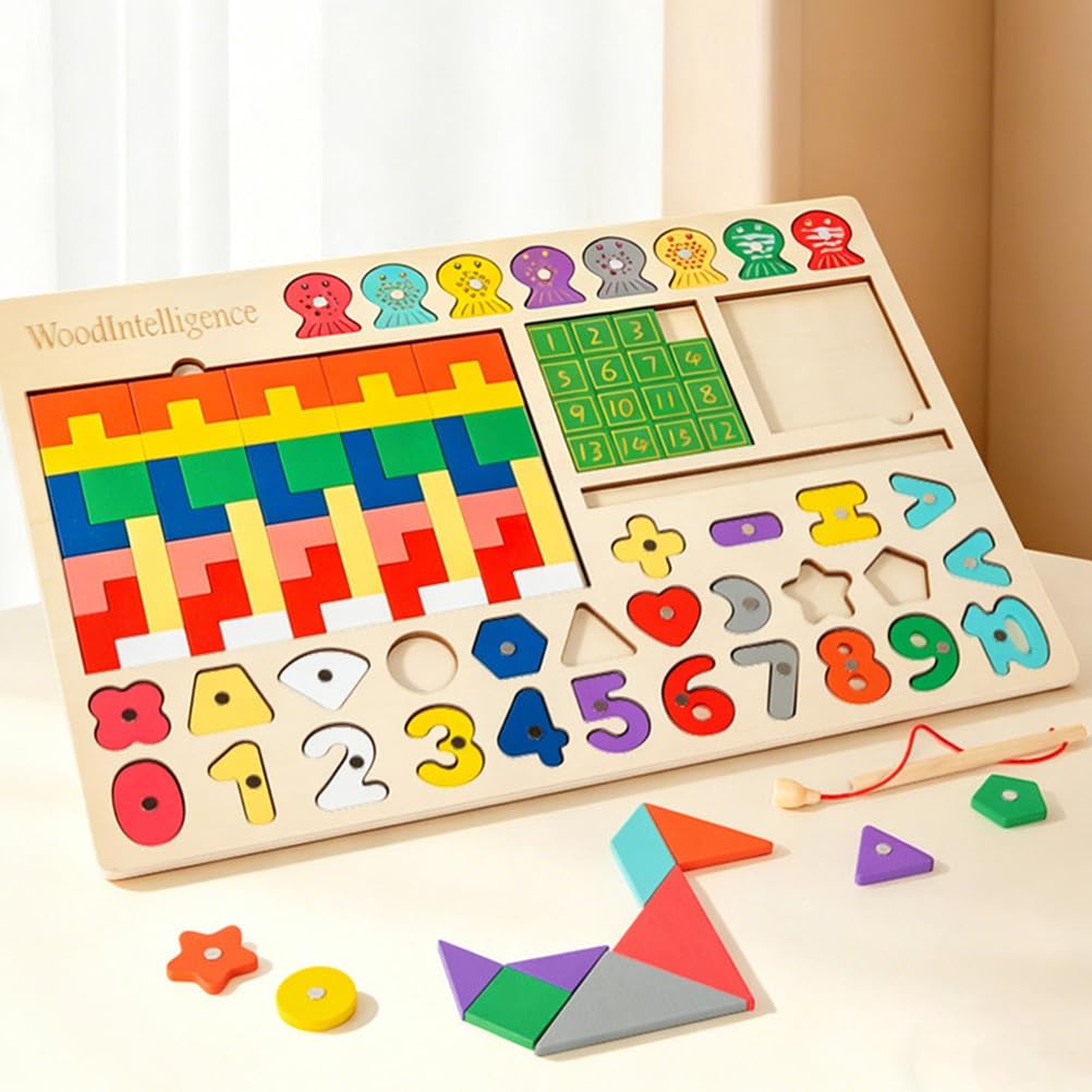 Tablero Montessori de Madera, Juego de Pesca Magnético