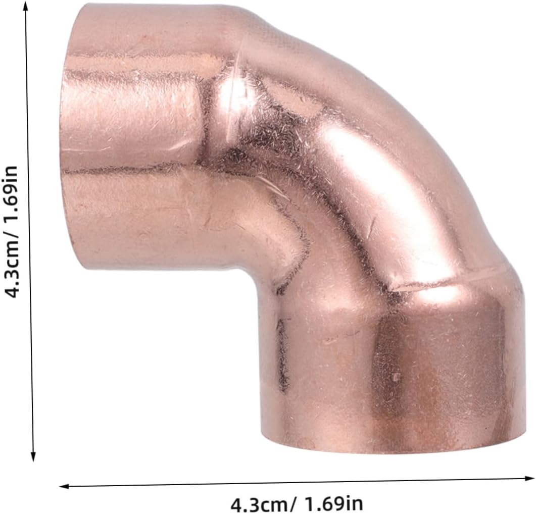 MERRYHAPY 3pcs Copper Elbow Fittings Radius Connectors for Air Conditioning and Refrigeration Welding Connectors Easy Installation for Tight Spaces