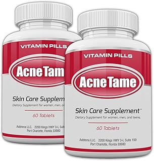 2 Pack- Clear Skin Supplements Pill- Tablets for Oily Skin Treatment, Spots, Blemishes, & Sebum Control for Women, Men, & Teens