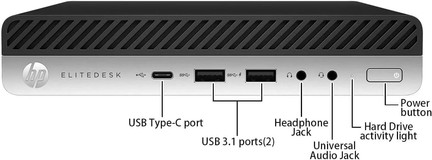 HP ProDesk 600 G5 Mini PC de escritorio, Intel Pentium G5420T, 8GB RAM, SSD 256 GB, Bluetooth, teclado QWERTY, ratón, USB WiFi, Windows 11 Pro (reacondicionado) — view 7