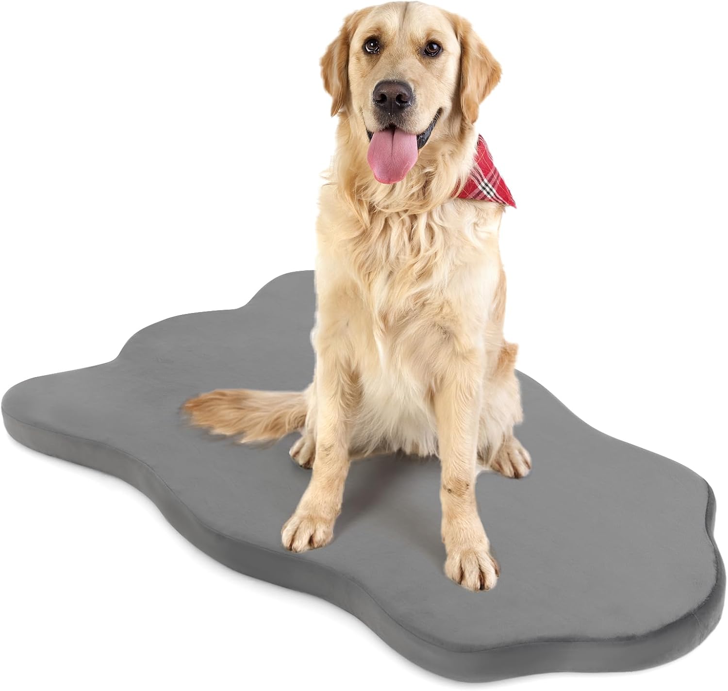PETSITE Dog Bed, Waterproof Dog Crate Pad with Removable Machine Washable Cover and Non-Slip Bottom for Large & Medium Dogs, 43 x 26 Inches (Grey)