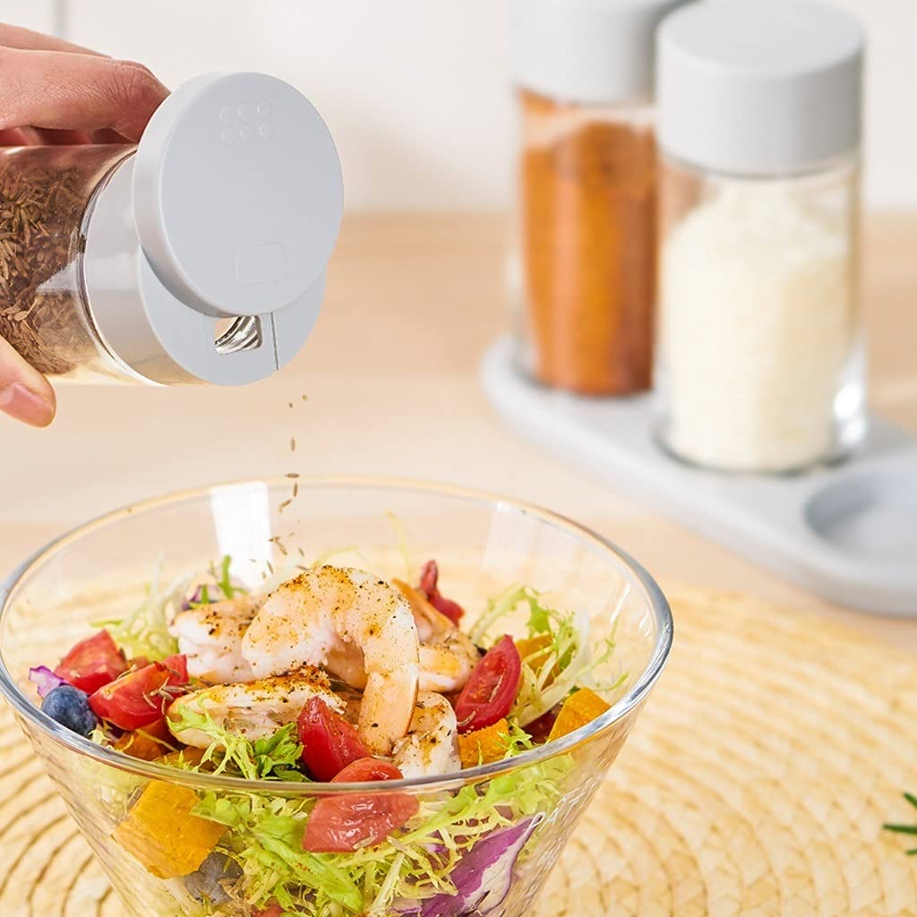 Gewürzdosen-Set für die Küche, Gewürzdose, transparent, Aufbewahrungsbehälter, Gewürzbehälter, Gewürzbehälter, 150 ml