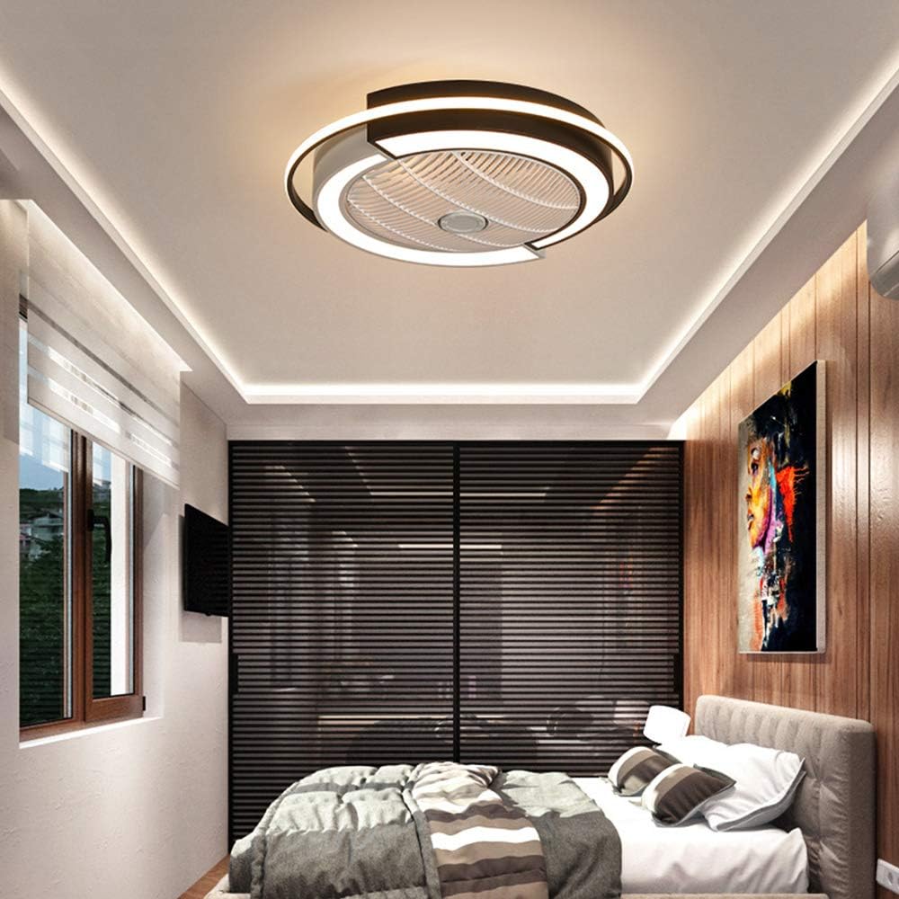 Up To 50% OFF Modern Ceiling Light Bedroom Lights Ceiling Fan Light Slim LED Ceiling Fan 37W Silent Invisible Fan Light Indoor Ceiling Fan with Light Kit and Remote Children's Room Dining Room Living Room