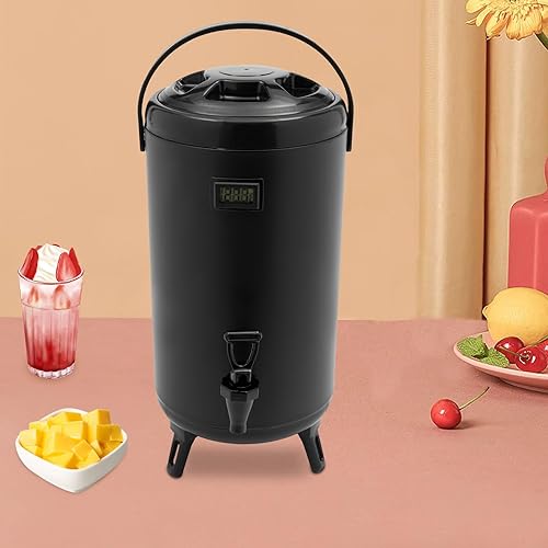 Miniatura 7 de Dispensador de bebidas aislado con termómetro, dispensador de bebidas calientes y frías de acero inoxidable de 12L3.17 galones con espita para té,