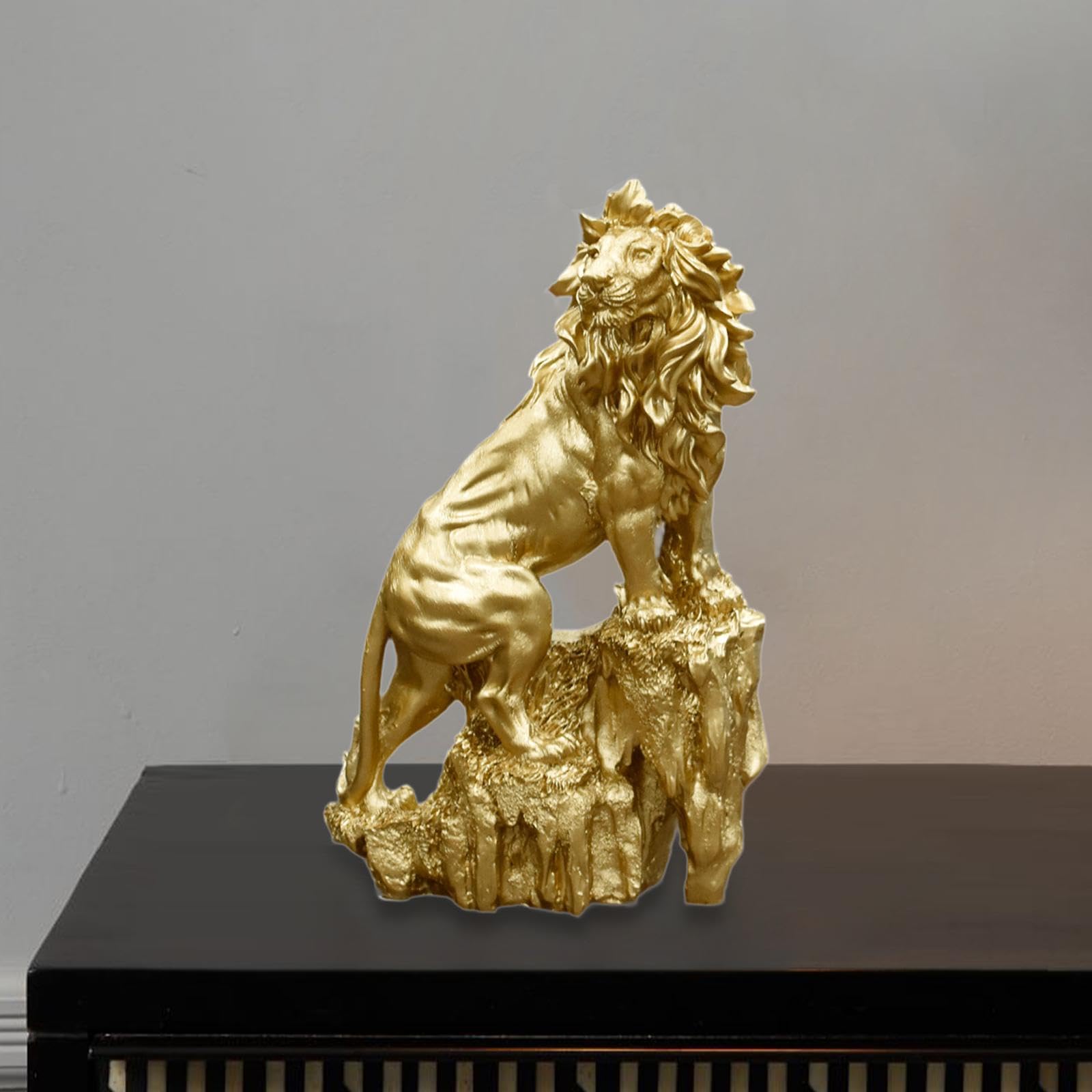 Amazon.co.jp: BLWOTMOR 樹脂製ライオン像の彫刻、1142インチの高さ
