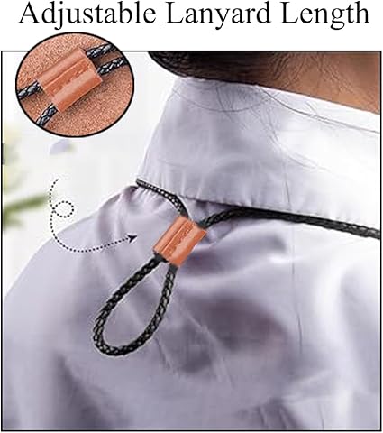 4 stuks gevlochten lederen badge lanyard, verstelbare PU lederen nek lanyard badge nekband met metalen karabijnhaak voor ID-badgehouder, telefoon, sleutel, portemonnee, zwart bruin