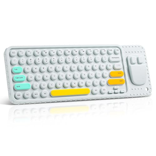 Juguetes de dentición de silicona suave, juguetes de dentición para bebés con teclado mordedor para bebés (verde)