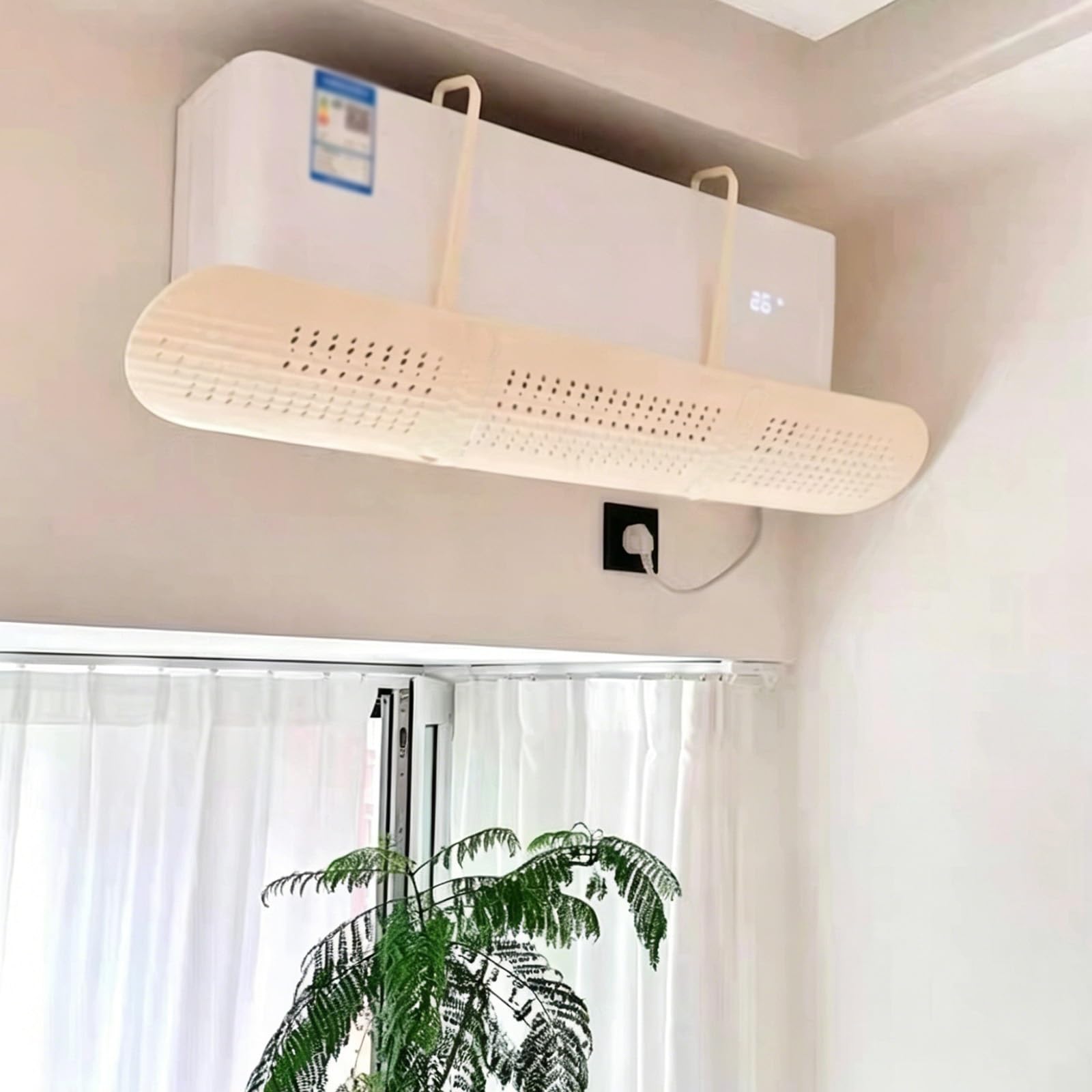 Deflettore Condizionatore Universale Split a Parete, Deflettore Aria Condizionata Modello Componibile, Anti-Corrente Diretta, Angolo Regolabile(Yellow)