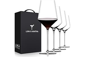 Premium Hand-Blown Crystal Wine Glasses Set