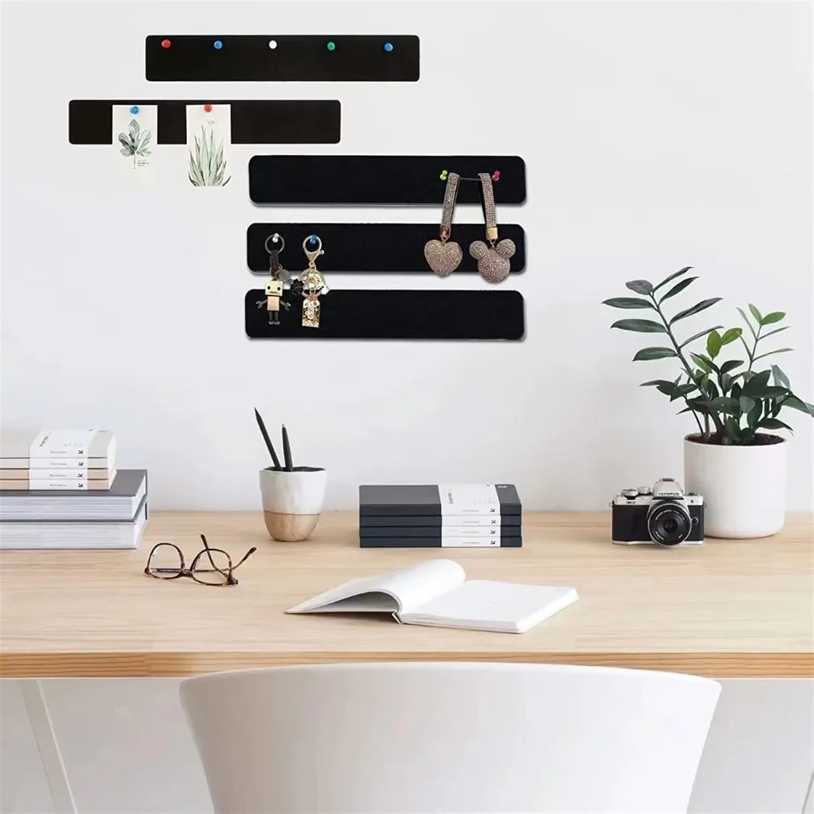 TablóN De Anuncios De Fieltro 5 Piezas De Tableros De Notas De Fieltro Con Agujas For Oficina, Aulas, Tablones De Anuncios Autoadhesivos, Decoraciones De Notas, Tiras De Mensajes De Fieltro Para Ofici