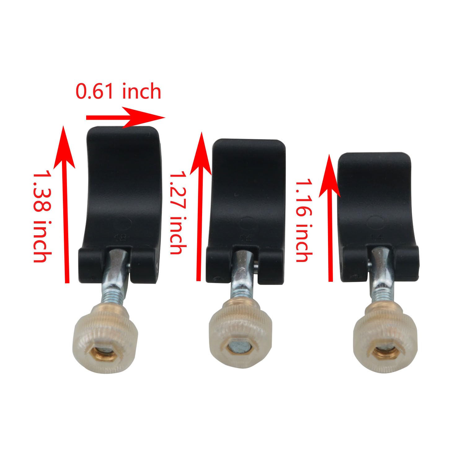 YHXiXi 6pcs Trident Pole Clip Replacement Exterior Quick Flip Locking Clip with Nut and Screw for Hiking Poles Walking Poles Camping Hiking Backpacks Outdoor Repair Preparation 14/16/18 Three Models