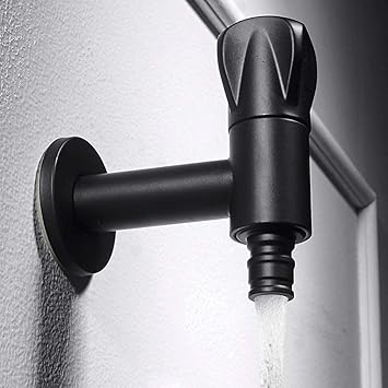 LXDZXY Faucets,4 Points Automatic Washinghine Faucet Full Copper Long Body Quick Opening into The Wall Tap Single Cold Water-Tap