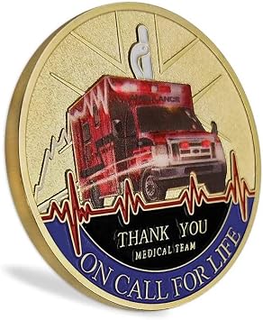 Emergency Medical Services Medic Challenge Coin EMT EMS Paramedic's Prayer Coin
