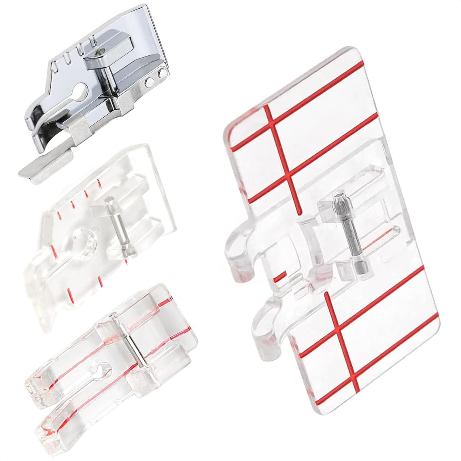 4Pcs Sewing Machine Presser Foot Guide Quilting Parallel Presser Foot 1 / 4Inch Seam Guide for Sewing Machine Permanent