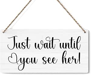 Amazon: Rustic Wedding Signs Just Wait Until You See Her, Wedding