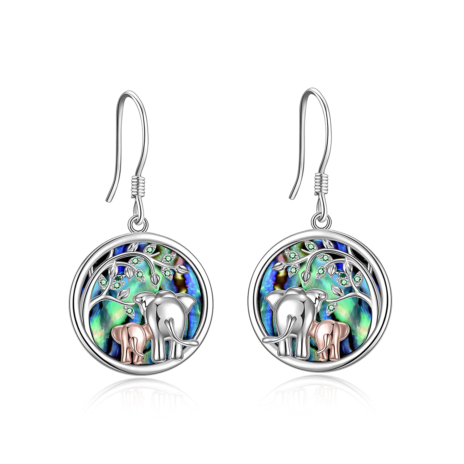 YFN Sterling Silver Elephant/Wolf/Cat Earrings Animal Jewellery Gift for Women Girls