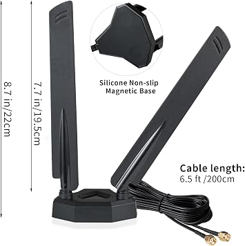 WiFi 6 6E Tri-Band 2.4GHz 5 GHz 6GHz Magnetic Base RP-SMA Antenna Boosts Signal for PC Desktop Computer Bluetooth Card WiFi 6E Card Gaming Motherboard