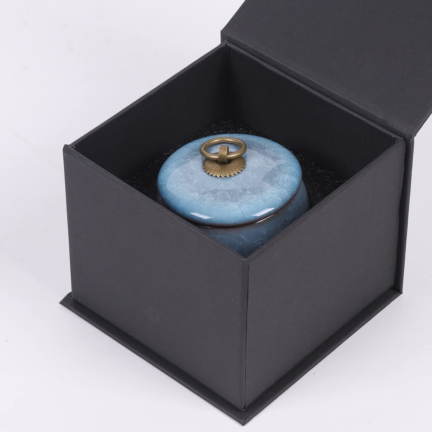 Urna In Ceramica Per Ceneri Animali - Piccola, Blù Con Cuore - Fatta A Mano - Foto 4