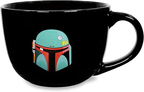 Miniatura 1 de Star Wars The Mandalorian Boba Fett - Taza de sopa de cerámica  Cuenco para helado, cereales, avena  Taza de café grande para expreso, cafeína,