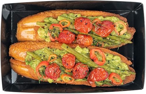 Miniatura 12 de Restaurantware Matsuri Vision - Bandejas de sushi medianas de 8 x 5 x 1.5 pulgadas, 100 cajas de embalaje de sushi a prueba de grasa, tapas que se