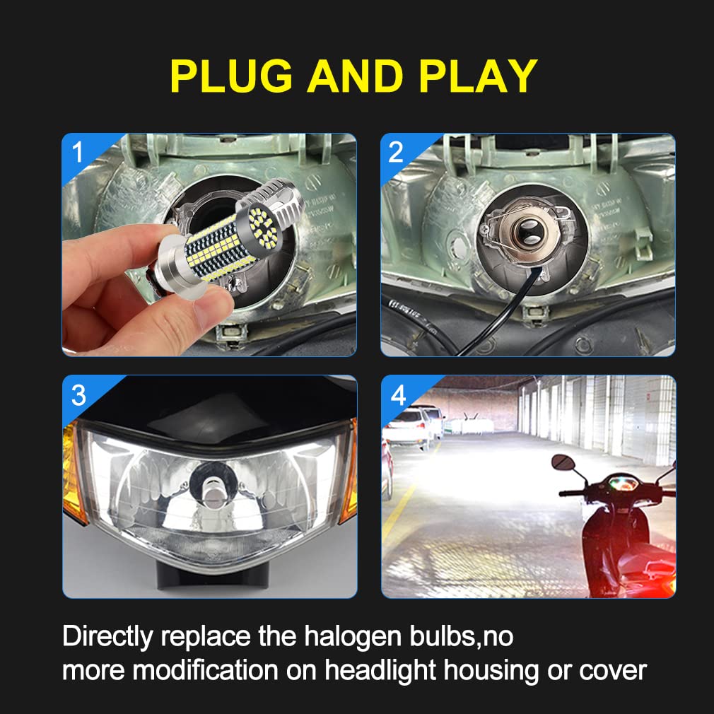 Ampoule LED H6 H6M P15D Pour Moto - Double Lentille Optique - 100 W