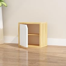 Magic DIY Stackable Cube Storage Organizer for Bedroom Home Office,Modular Bamboo Cubby Bookshelf,Stackable Connect Storage Cubical Bookcase Closet Light Walnut,Style A