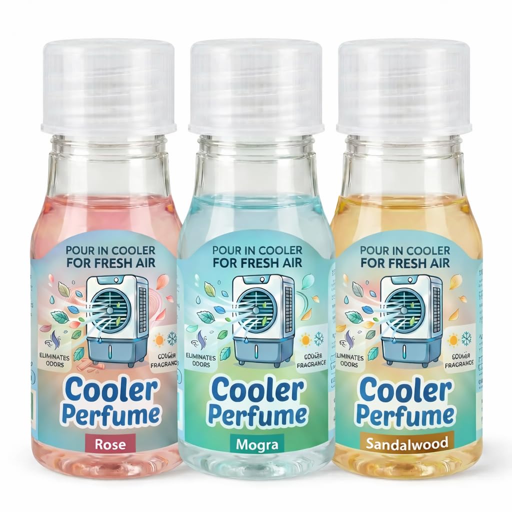 Cooler Perfume Liquid for Air Cooler Fresh Fragrance | Eliminates Odor & Adds Long Lasting Cooling Aroma | Rose, Mogra & S... - Review, Price and Buying Guide