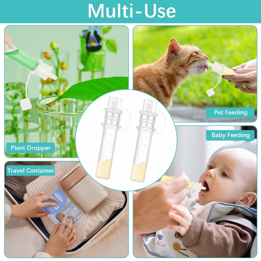 Aolso Colostrum Collector, 10 szt./6 ml, wielokrotnego użytku, pojemnik na mleko matki, silikonowy pojemnik na siarę, nie zawiera BPA, uniwersalny, przenośny, ze ściereczką do czyszczenia, z