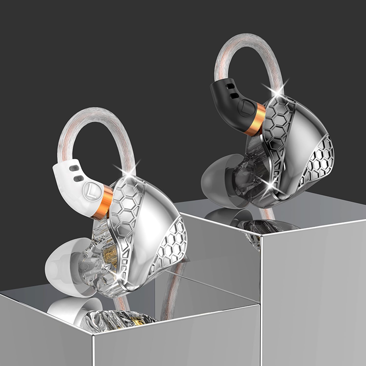 H89 - Auriculares con cable con micrófono, auriculares para monitor de oído, auriculares IEM, auriculares con cable, potentes graves y sonido cristalino, auriculares para computadora, escuela, PC,