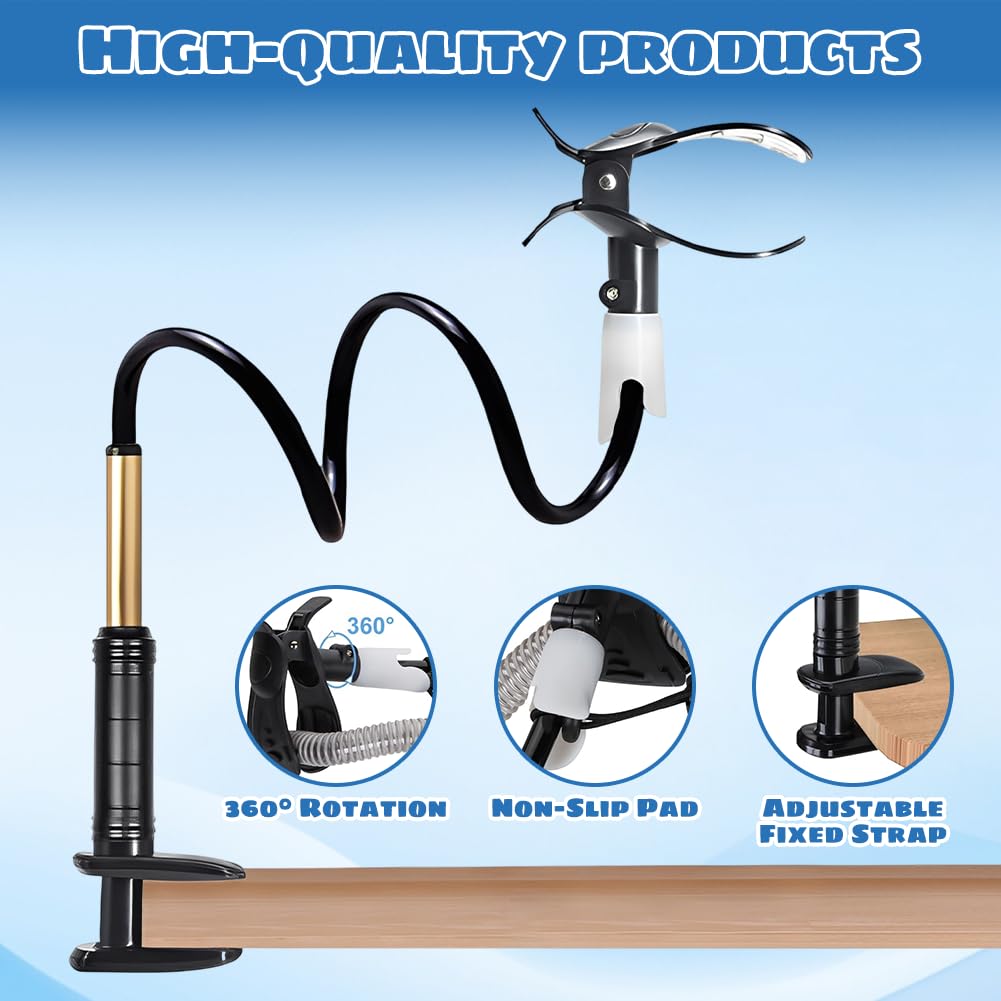 Support de tuyau CPAP avec 3 clips, bras pivotant réglable en hauteur, sans enchevêtrement, flexible et robuste